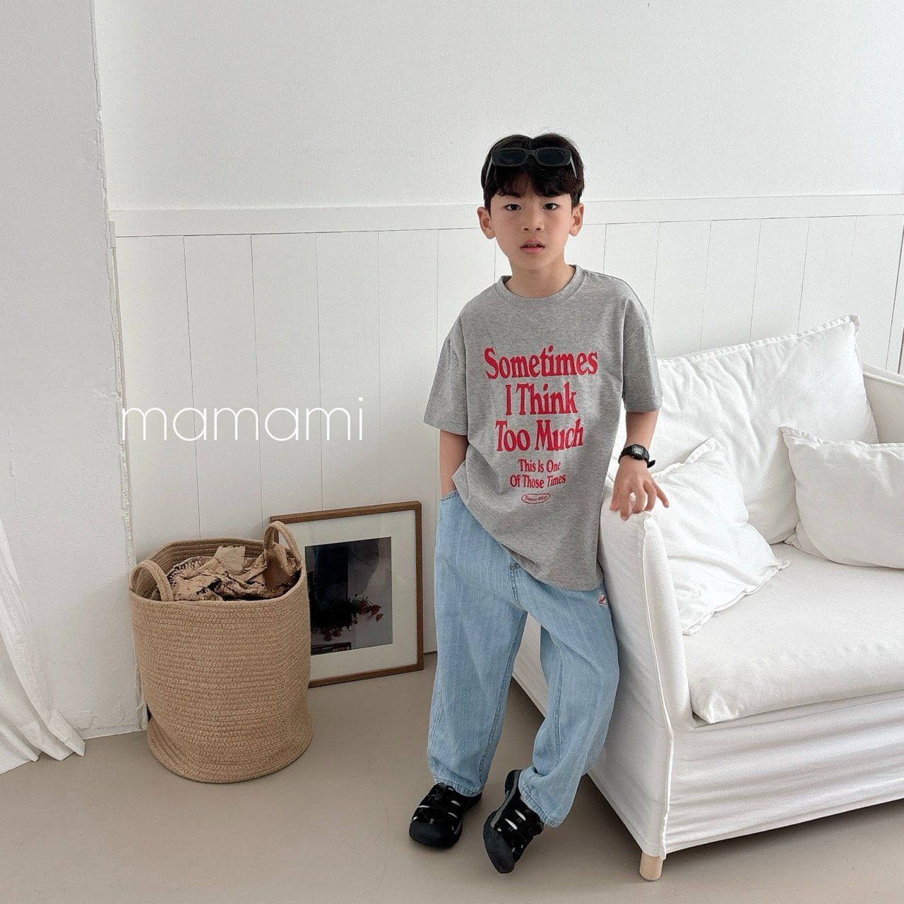 【韓国直送便】親子お揃い / Sometime T-shirt / 3color / XS(80)-JL(150)&adult / mamami 2025夏 / ko555