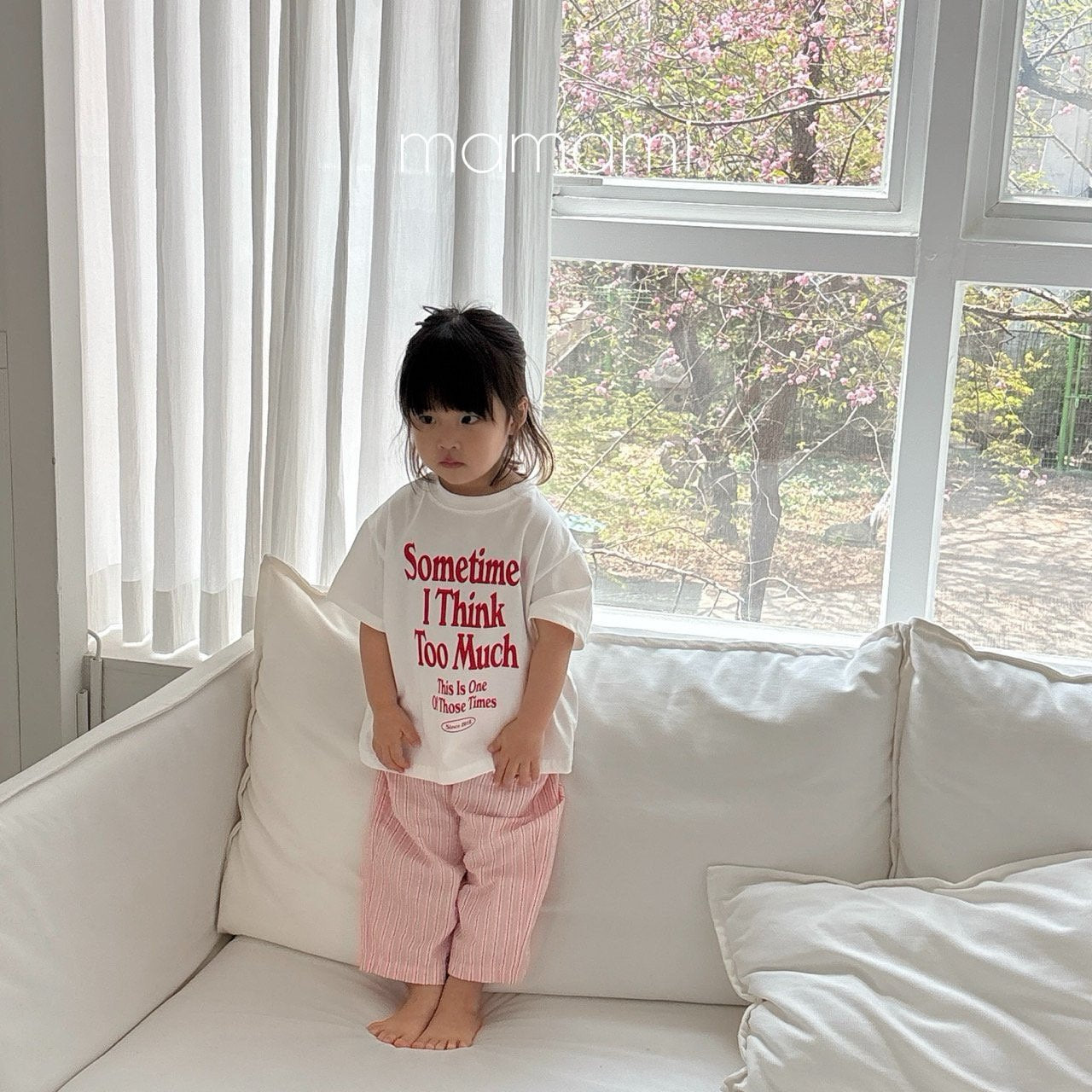 【韓国直送便】親子お揃い / Sometime T-shirt / 3color / XS(80)-JL(150)&adult / mamami 2025夏 / ko555