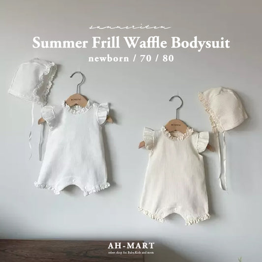 【50%OFF】Summer Frill Waffle Bodysuit monbebe