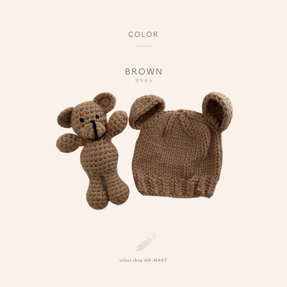 【即納】Baby bear knit and toy set 3color【国内直送ａ】