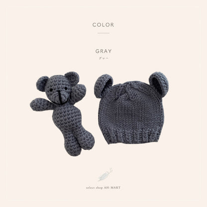 【即納】Baby bear knit and toy set 3color【国内直送ａ】