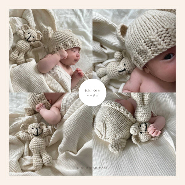 【即納】Baby bear knit and toy set 3color【国内直送ａ】