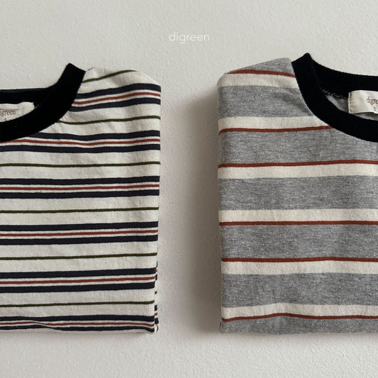 【お取り寄せ】Multi stripe T-shirt   / 3color / S(90)-XXL(130) / Digreen 2024fw