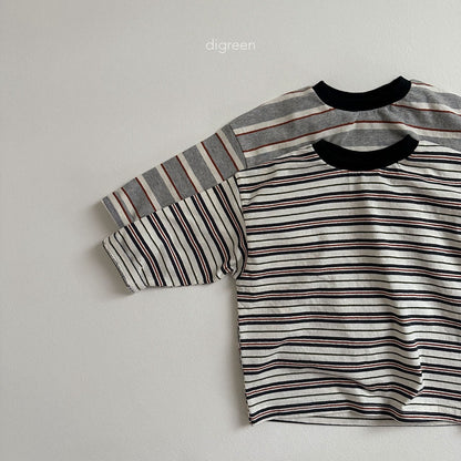 【即納】Multi stripe T-shirt  / Navy / M(100)-XXL(130) / Digreen 2024fw