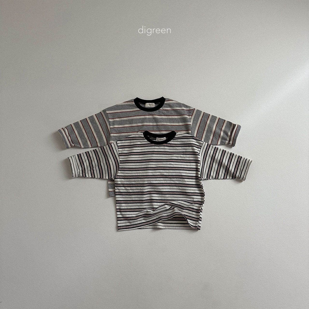 【即納】Multi stripe T-shirt  / Navy / M(100)-XXL(130) / Digreen 2024fw