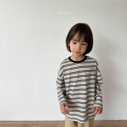 【即納】Multi stripe T-shirt  / Navy / M(100)-XXL(130) / Digreen 2024fw