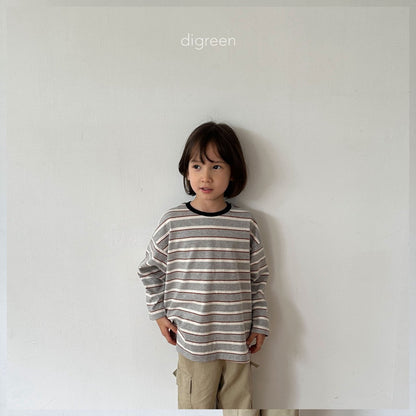 【即納】Multi stripe T-shirt  / Navy / M(100)-XXL(130) / Digreen 2024fw