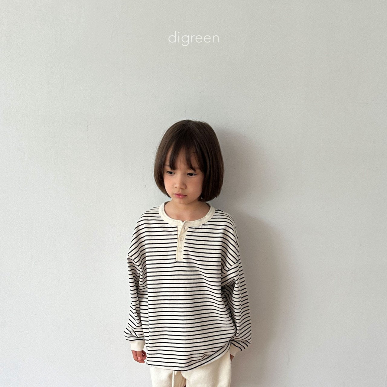 【お取り寄せ】Biscuit Stripe T-shits  / 2color / S(90)-XXL(130) / Digreen 2024fw