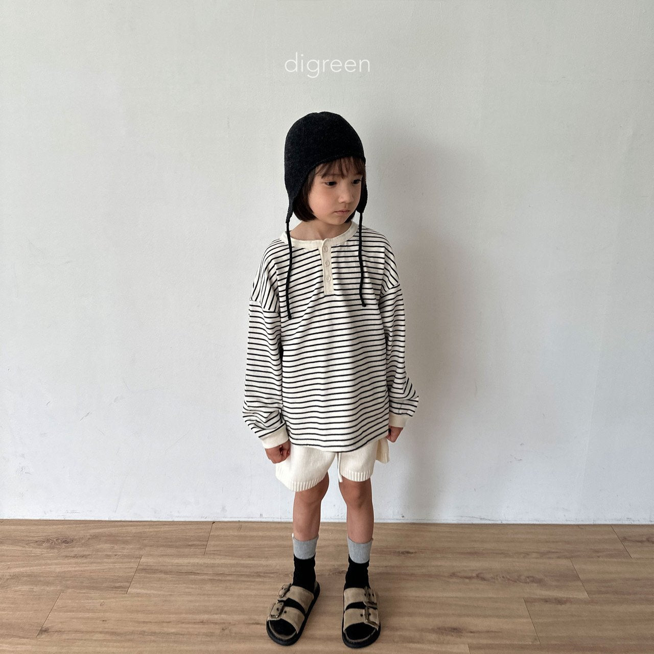 【お取り寄せ】Biscuit Stripe T-shits  / 2color / S(90)-XXL(130) / Digreen 2024fw