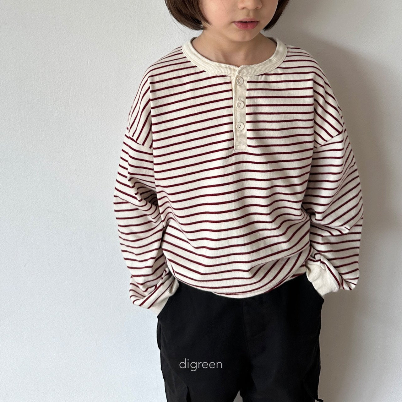 【お取り寄せ】Biscuit Stripe T-shits  / 2color / S(90)-XXL(130) / Digreen 2024fw