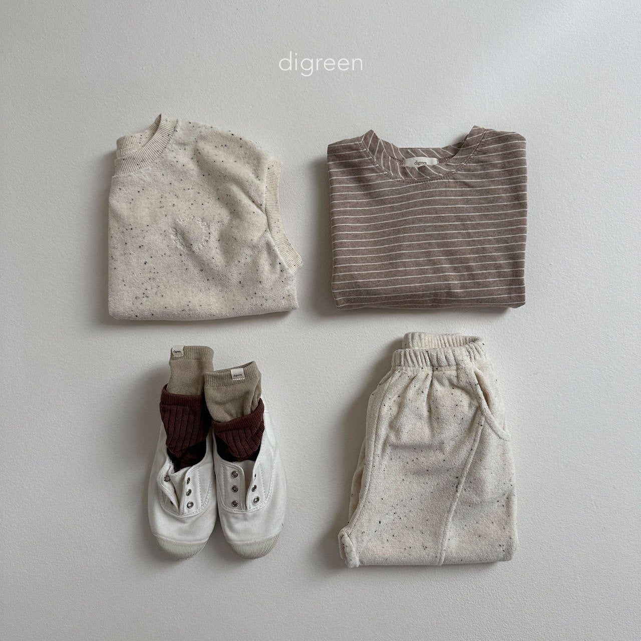 【お取り寄せ】Diagonal T-shirt / 2color / S(90)-XXL(130) / Digreen 2024fw