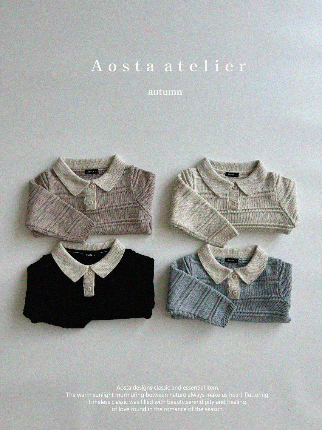 【韓国直送便】Knit collar tops / 4color / S(70)-XXL(110) / AOSTA 2024fw / ko089