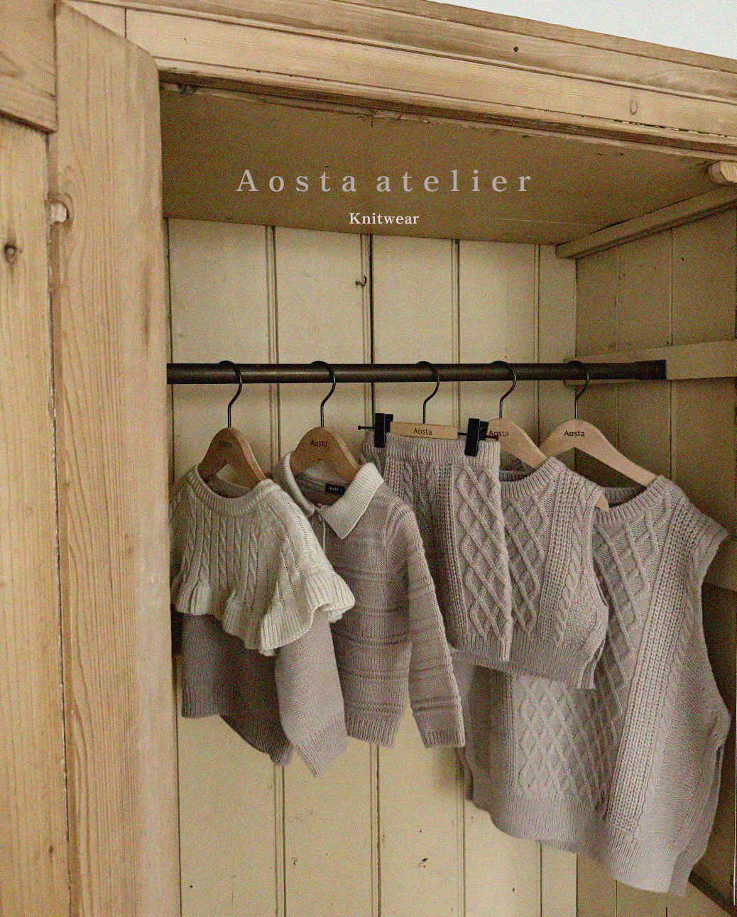 【韓国直送便】Knit collar tops / 4color / S(70)-XXL(110) / AOSTA 2024fw / ko089