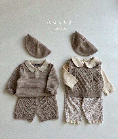 【韓国直送便】Knit collar tops / 4color / S(70)-XXL(110) / AOSTA 2024fw / ko089