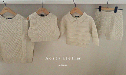 【韓国直送便】Knit collar tops / 4color / S(70)-XXL(110) / AOSTA 2024fw / ko089