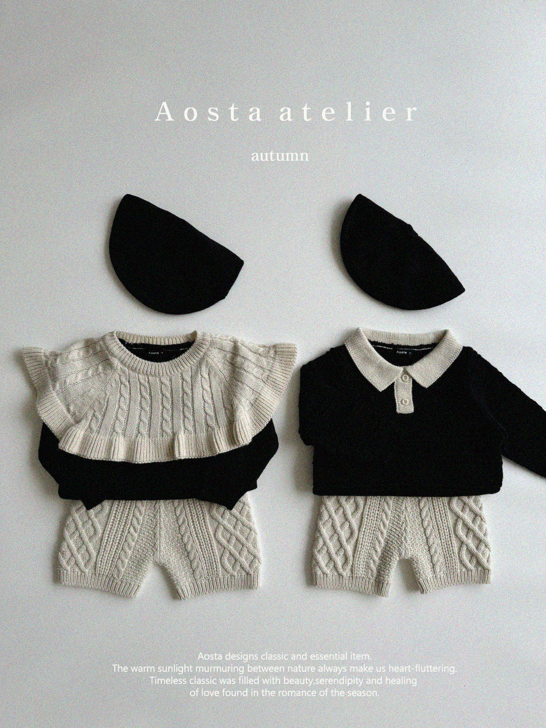 【韓国直送便】Knit collar tops / 4color / S(70)-XXL(110) / AOSTA 2024fw / ko089