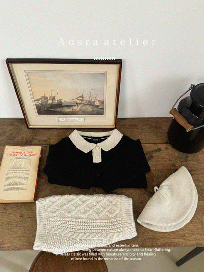 【韓国直送便】Knit collar tops / 4color / S(70)-XXL(110) / AOSTA 2024fw / ko089