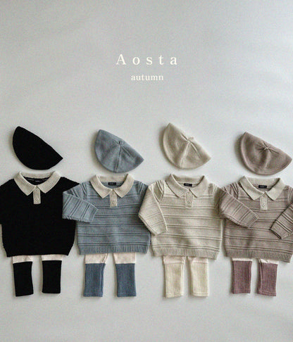 【韓国直送便】Knit collar tops / 4color / S(70)-XXL(110) / AOSTA 2024fw / ko089