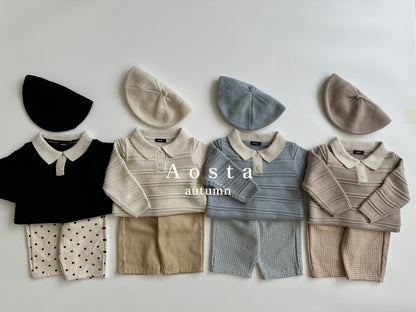 【韓国直送便】Knit collar tops / 4color / S(70)-XXL(110) / AOSTA 2024fw / ko089