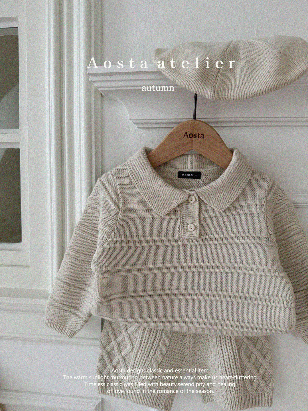 【韓国直送便】Knit collar tops / 4color / S(70)-XXL(110) / AOSTA 2024fw / ko089