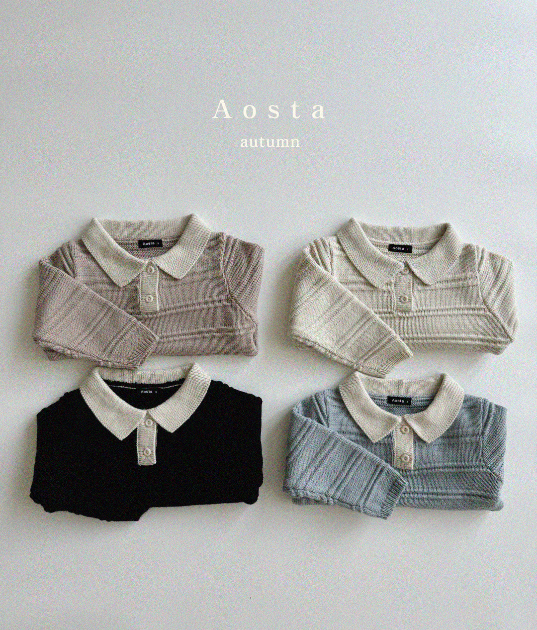 【韓国直送便】Knit collar tops / 4color / S(70)-XXL(110) / AOSTA 2024fw / ko089