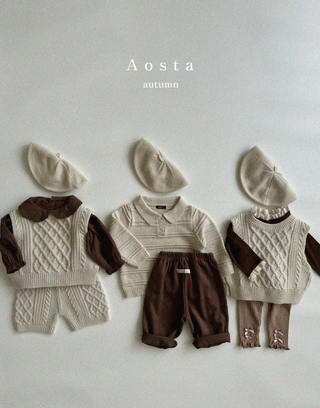 【韓国直送便】Knit vest / 3color / SML / AOSTA 2024fw / ko090