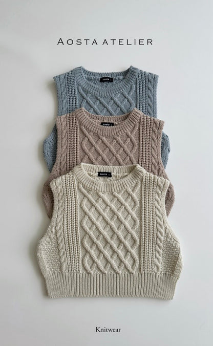 【韓国直送便】Knit vest / 3color / SML / AOSTA 2024fw / ko090