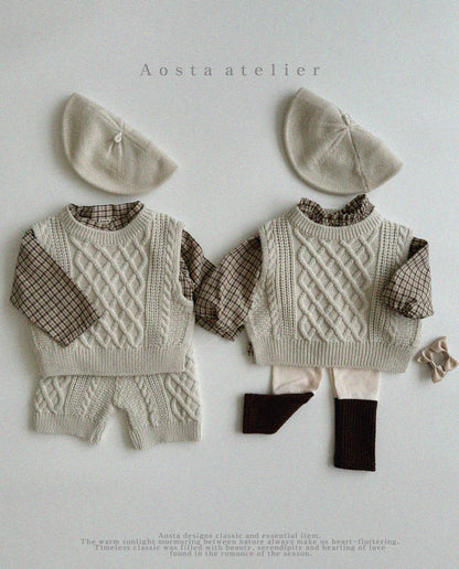 【韓国直送便】Knit vest / 3color / SML / AOSTA 2024fw / ko090