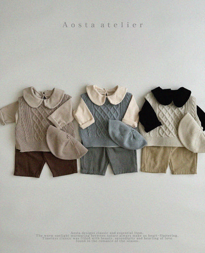 【韓国直送便】Knit vest / 3color / SML / AOSTA 2024fw / ko090