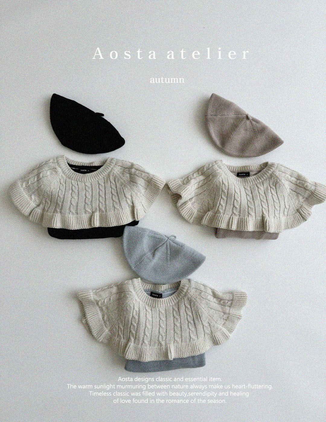 【韓国直送便】Knit cape tee / 3color / SML / AOSTA 2024fw / ko091