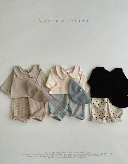 【韓国直送便】Round collor Tops / 3color / S(70)-XXL(110) / AOSTA 2024fw / ko093