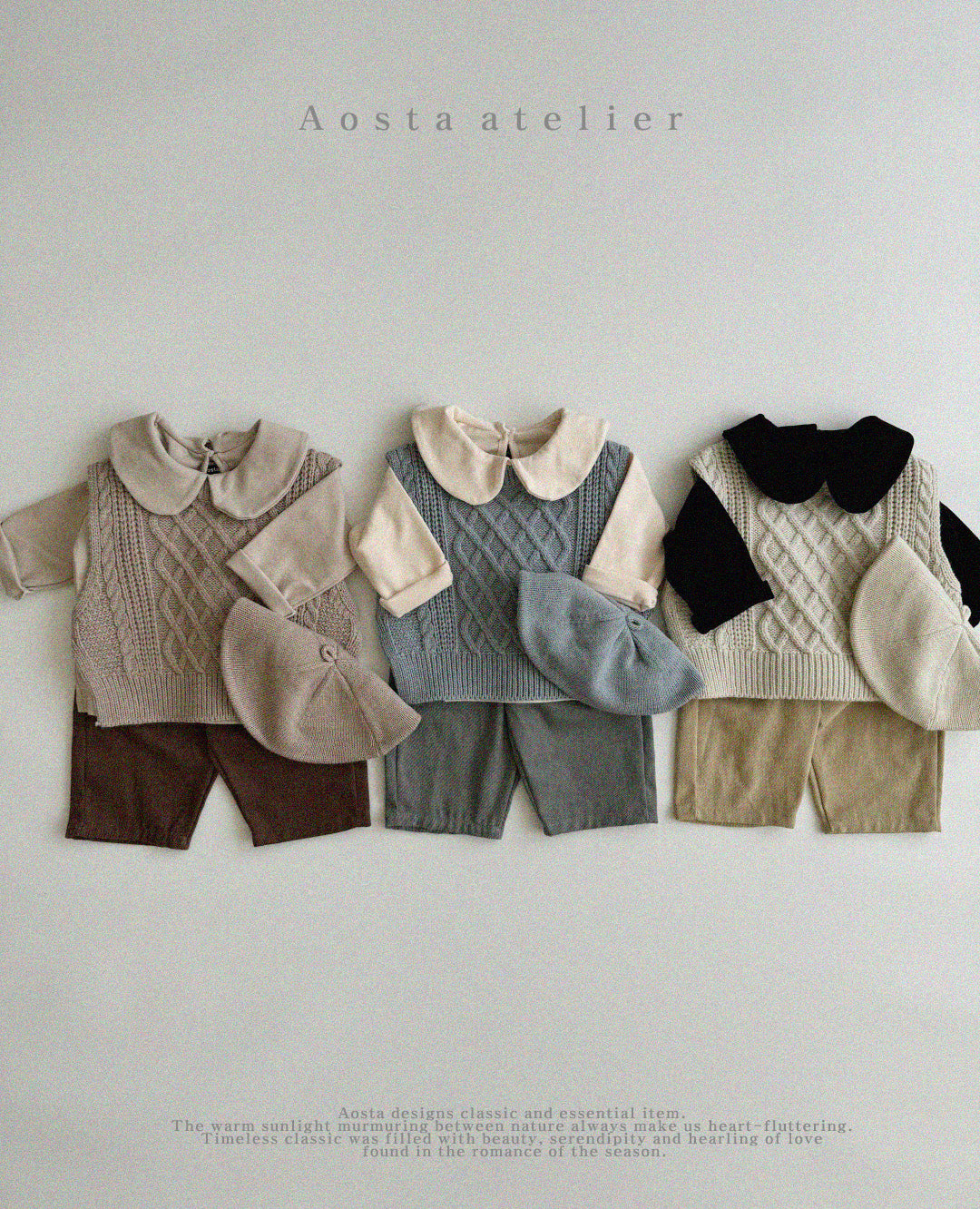 【韓国直送便】Round collor Tops / 3color / S(70)-XXL(110) / AOSTA 2024fw / ko093