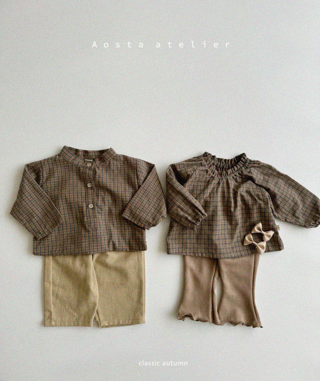 【即納】Lecheek Blouse / Brown / S(70)-M(80) / AOSTA 2024fw / ko095【国内直送ｂ】