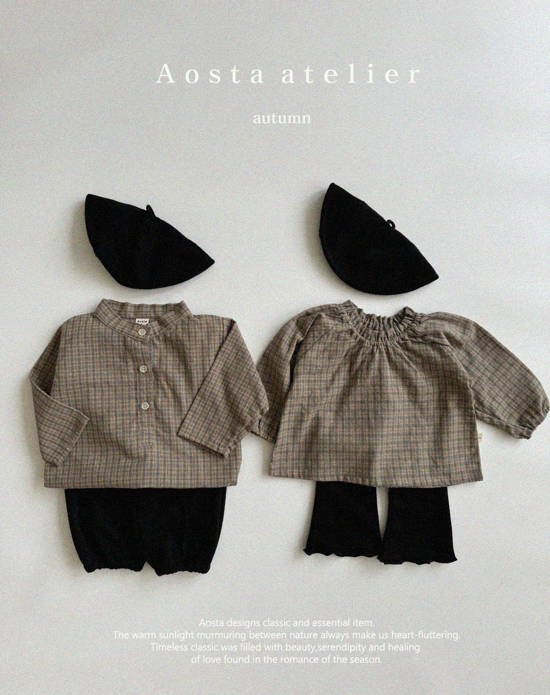 【即納】Lecheek Blouse / Brown / S(70)-M(80) / AOSTA 2024fw / ko095【国内直送ｂ】