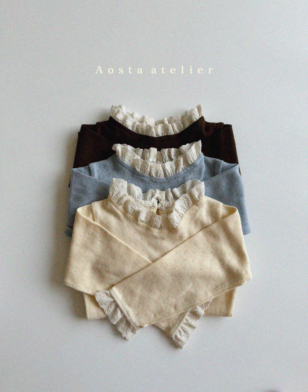 【韓国直送便】Eyelet Tops / 3color / S(70)-XXL(110) / AOSTA 2024fw / ko102