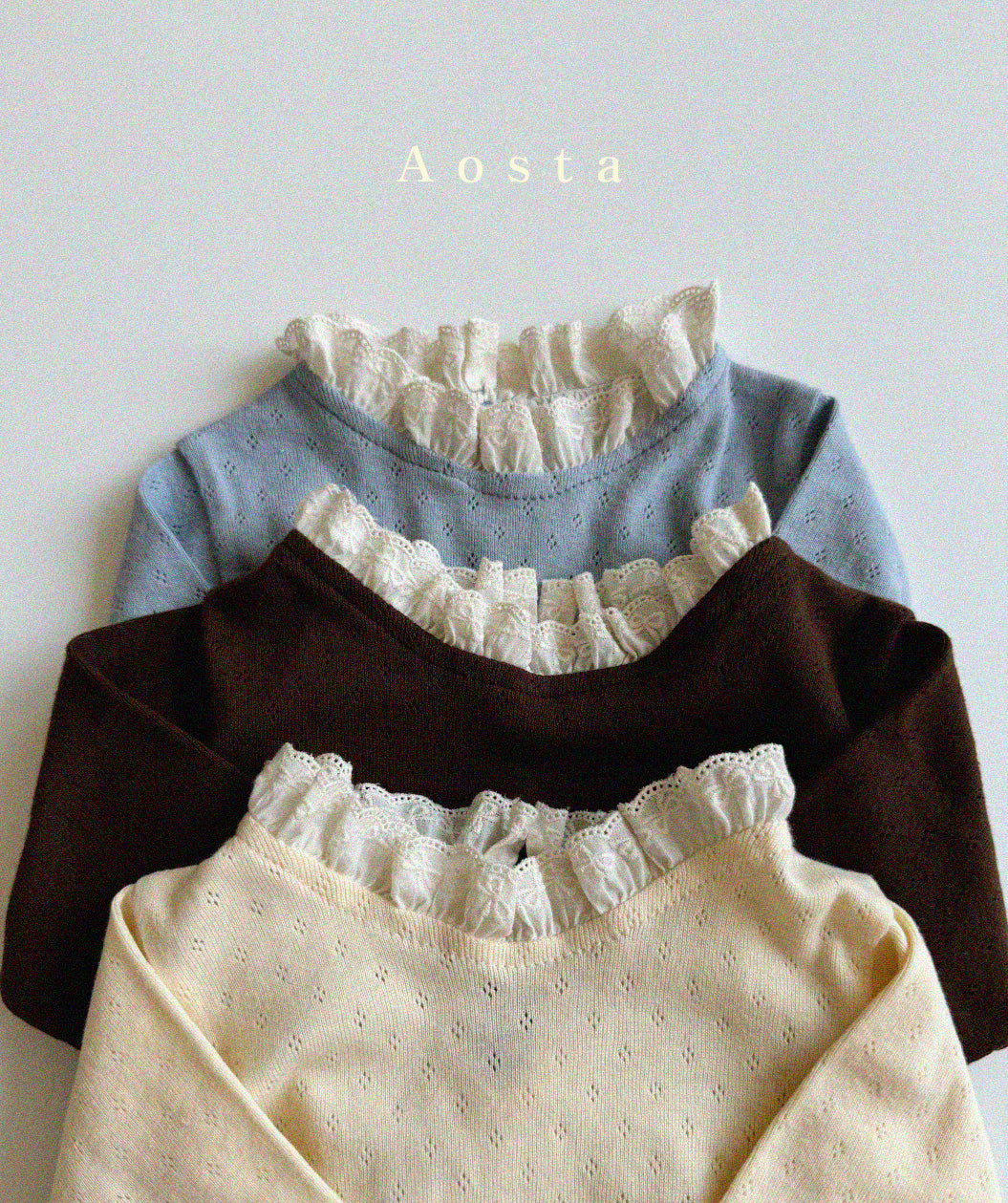 【韓国直送便】Eyelet Tops / 3color / S(70)-XXL(110) / AOSTA 2024fw / ko102