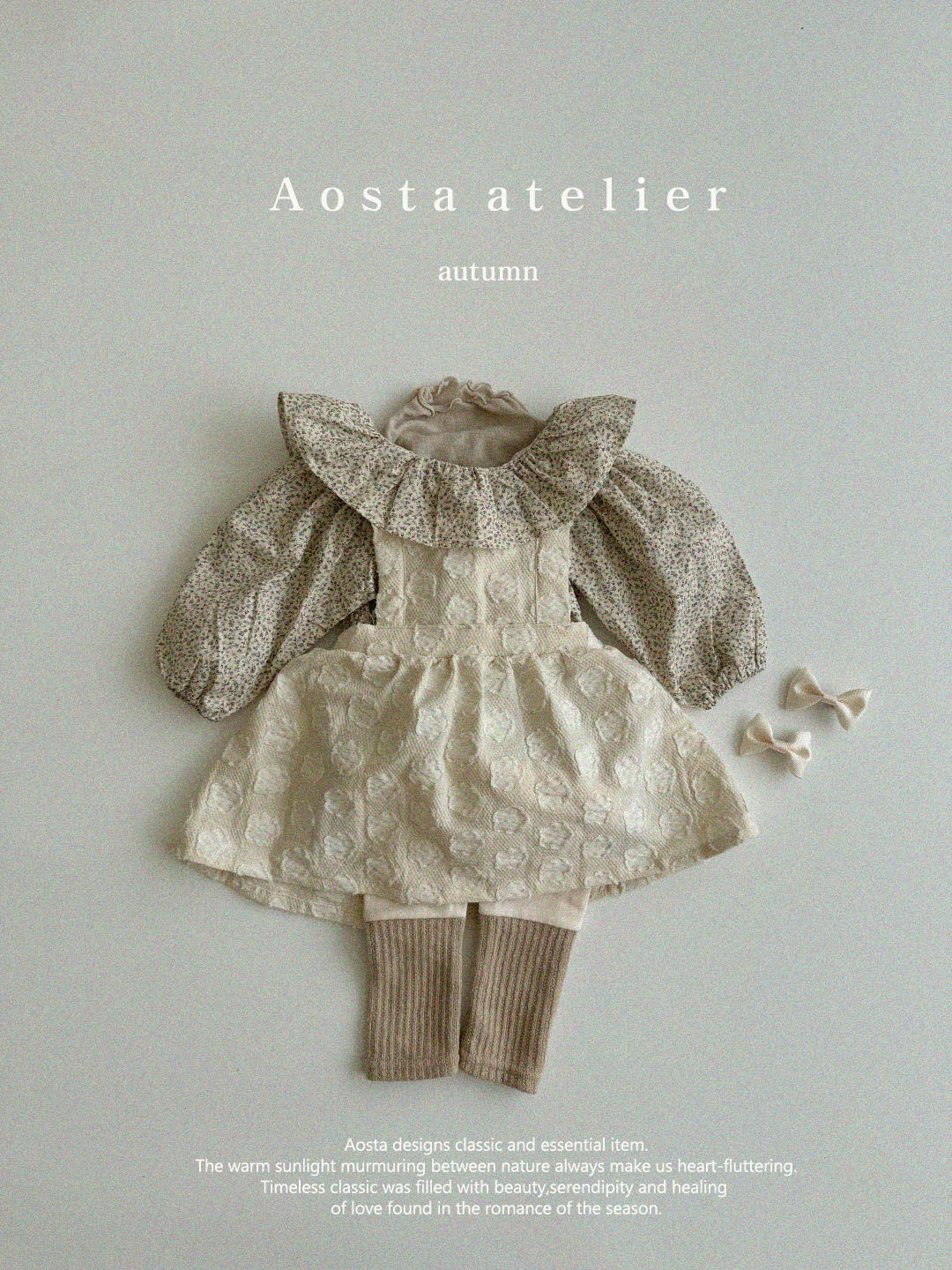 【韓国直送便】Flower suspender skirt / 2color / S(70)-XXL(110) / AOSTA 2024fw / ko117