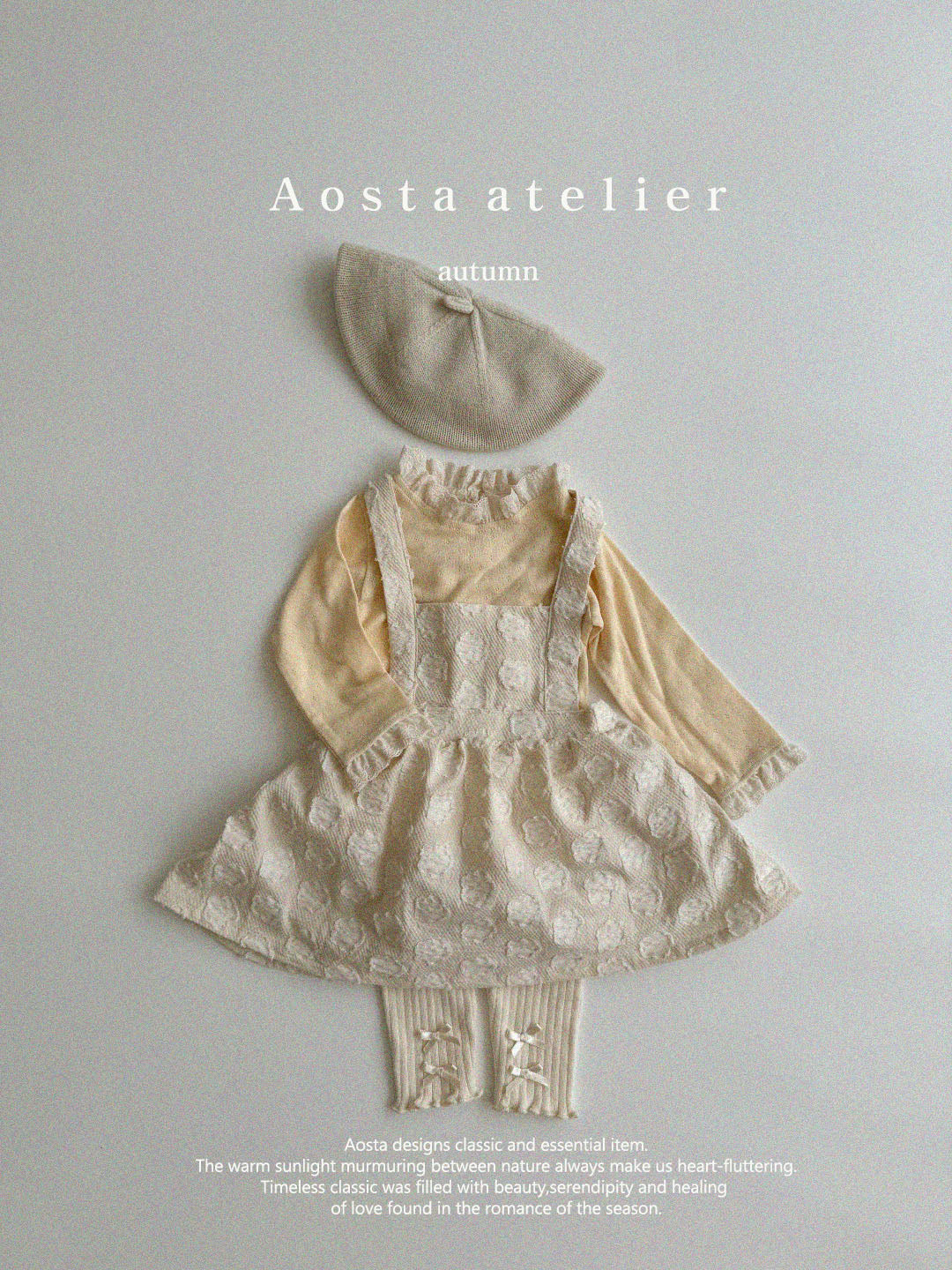 【韓国直送便】Flower suspender skirt / 2color / S(70)-XXL(110) / AOSTA 2024fw / ko117