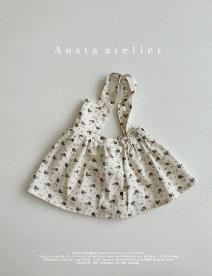 【韓国直送便】Flower suspender skirt / 2color / S(70)-XXL(110) / AOSTA 2024fw / ko117