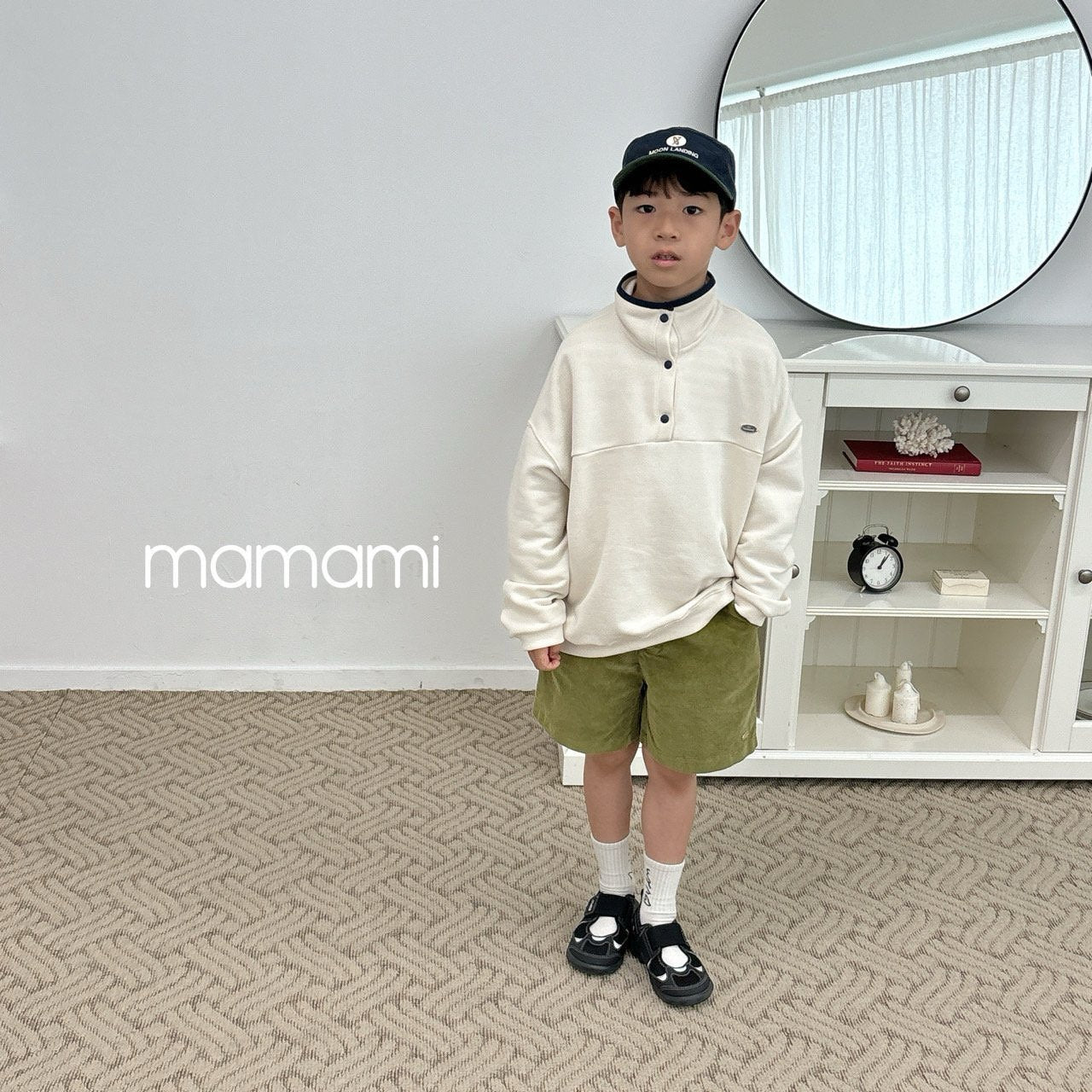 【韓国直送便】Day half zip mtm / 3color / XS(80)-XL(120) & JS(130)-JM(140) / mamami 2024fw / ko124