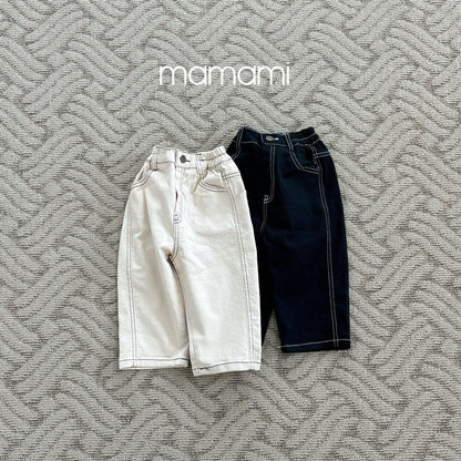 【韓国直送便】Made stitch pants / 2color / XS(80)-XL(120) & JS(130)-JM(140) / mamami 2024fw / ko129