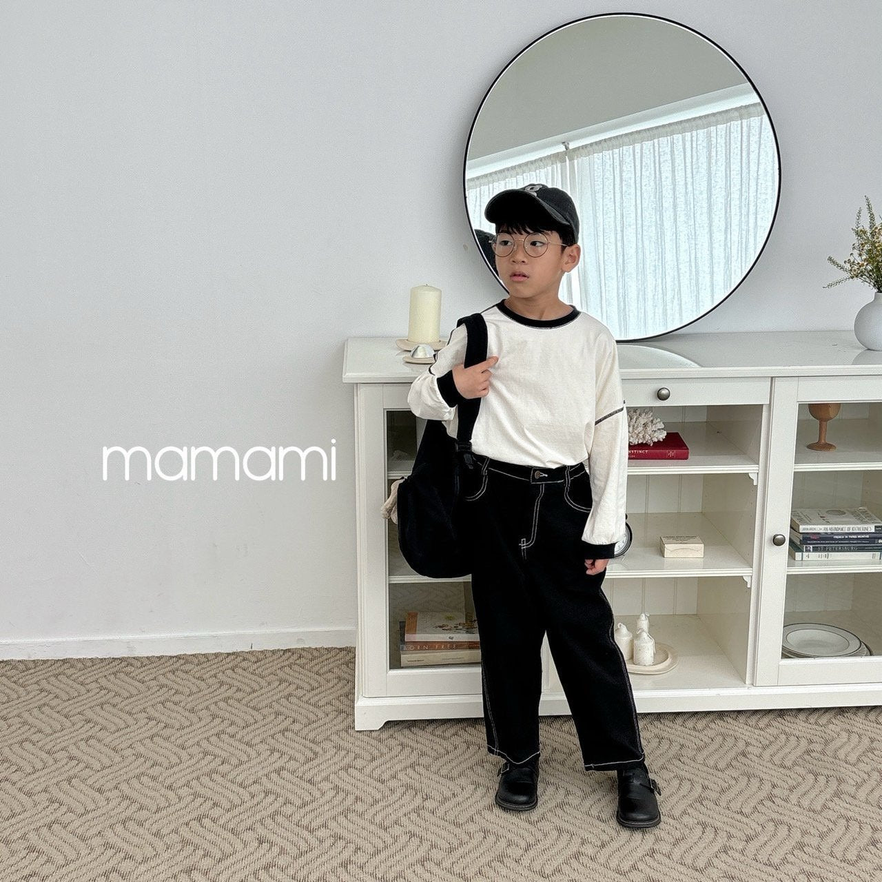 【韓国直送便】Made stitch pants / 2color / XS(80)-XL(120) & JS(130)-JM(140) / mamami 2024fw / ko129