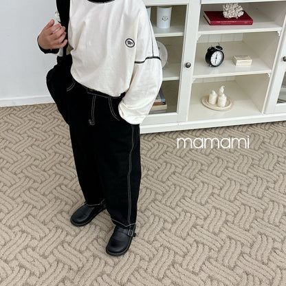 【韓国直送便】Made stitch pants / 2color / XS(80)-XL(120) & JS(130)-JM(140) / mamami 2024fw / ko129