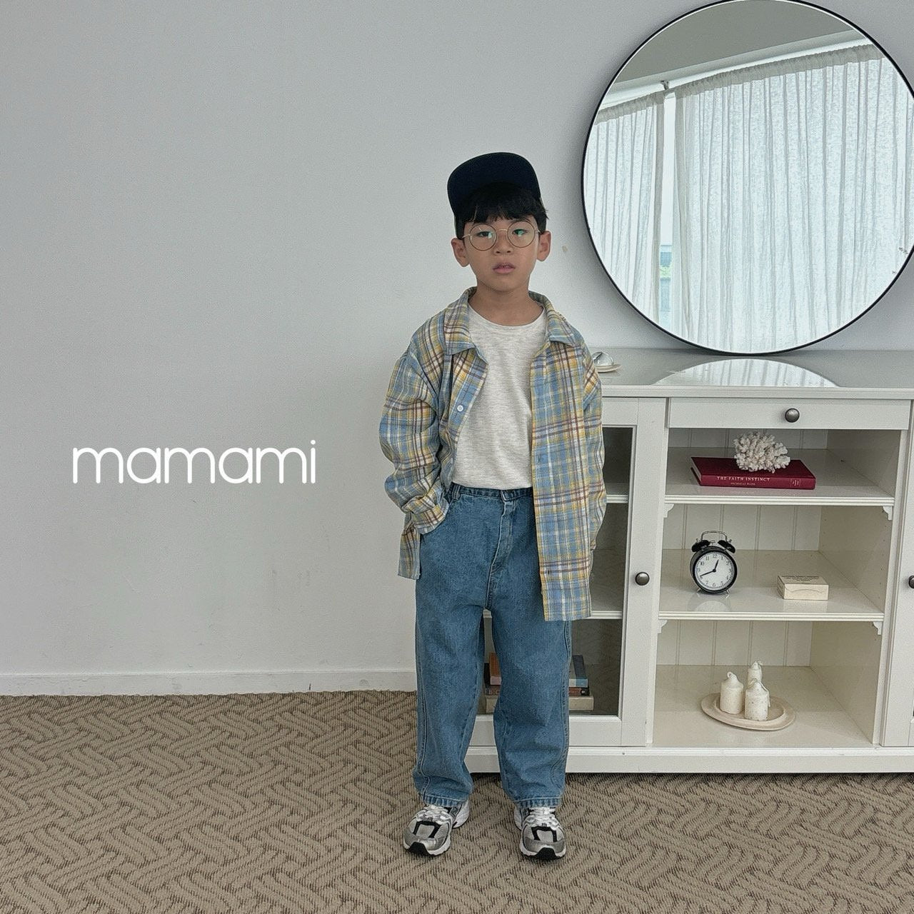 【韓国直送便】Wide S denim pants / 2color / XS(80)-XL(120) & JS(130)-JM(140) / mamami 2024fw / ko130