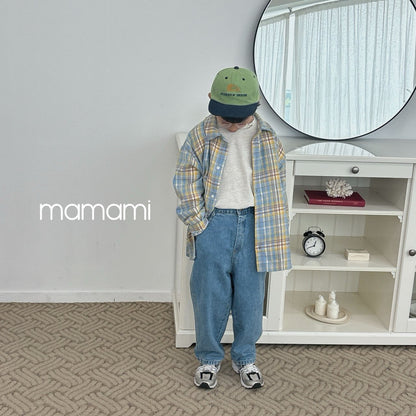 【韓国直送便】Wide S denim pants / 2color / XS(80)-XL(120) & JS(130)-JM(140) / mamami 2024fw / ko130