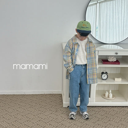 【韓国直送便】Wide S denim pants / 2color / XS(80)-XL(120) & JS(130)-JM(140) / mamami 2024fw / ko130