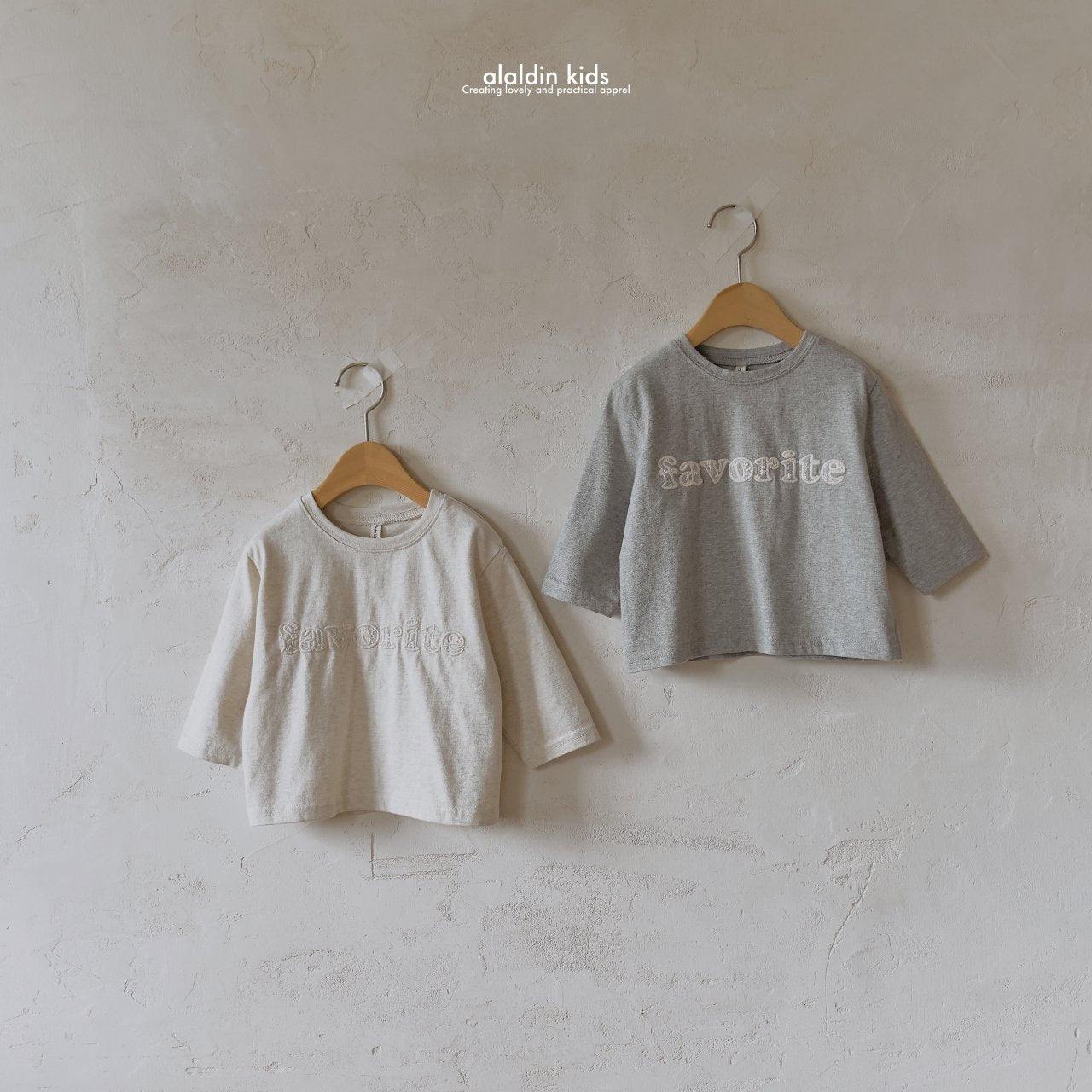 【韓国直送便】ko133 Favorit T-shirt / 2color / XS(75)-XL(115)＆MOM / aladin kids 2024fw / ママとお揃い◎