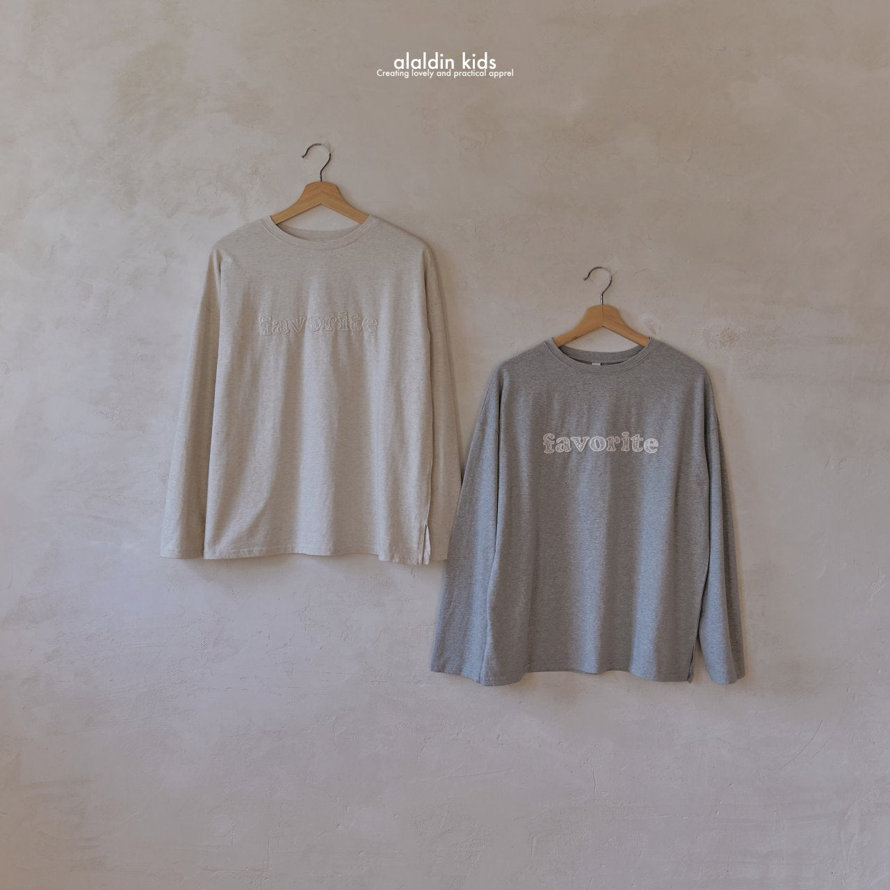 【韓国直送便】ko133 Favorit T-shirt / 2color / XS(75)-XL(115)＆MOM / aladin kids 2024fw / ママとお揃い◎