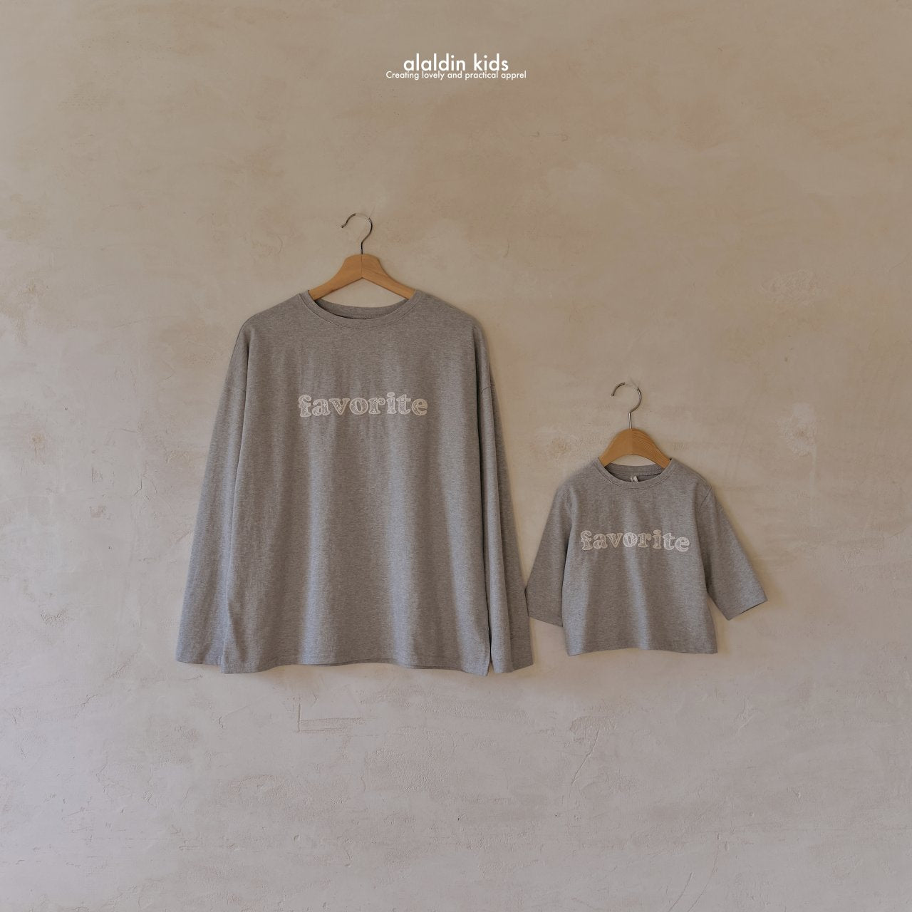 【韓国直送便】ko133 Favorit T-shirt / 2color / XS(75)-XL(115)＆MOM / aladin kids 2024fw / ママとお揃い◎