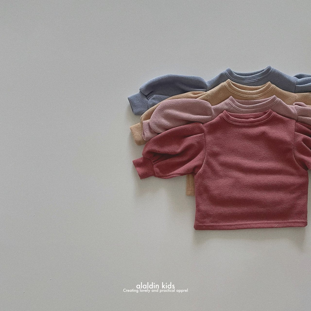 【韓国直送便】ko135 Autumn ribbed blouse / 6color / XS(75)-XL(115) / aladin kids 2024fw